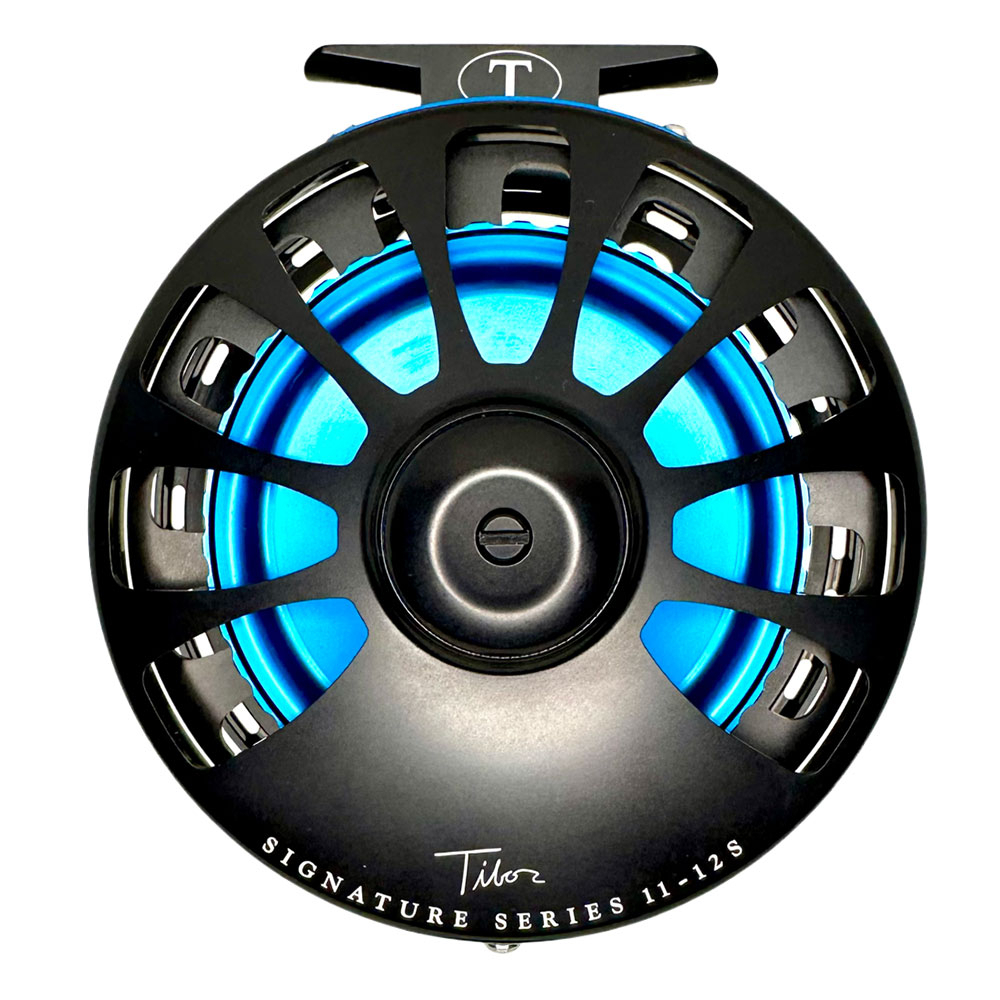 Tibor Signature 11/12S Fly Reel - Frost Silver / Black Hub - Free